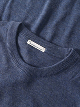 Regular merino knit crew neck sweater Vintage Indigo