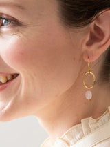 GRACEFUL ROSE QUARTZ GP EARRINGS | A Beautiful Story