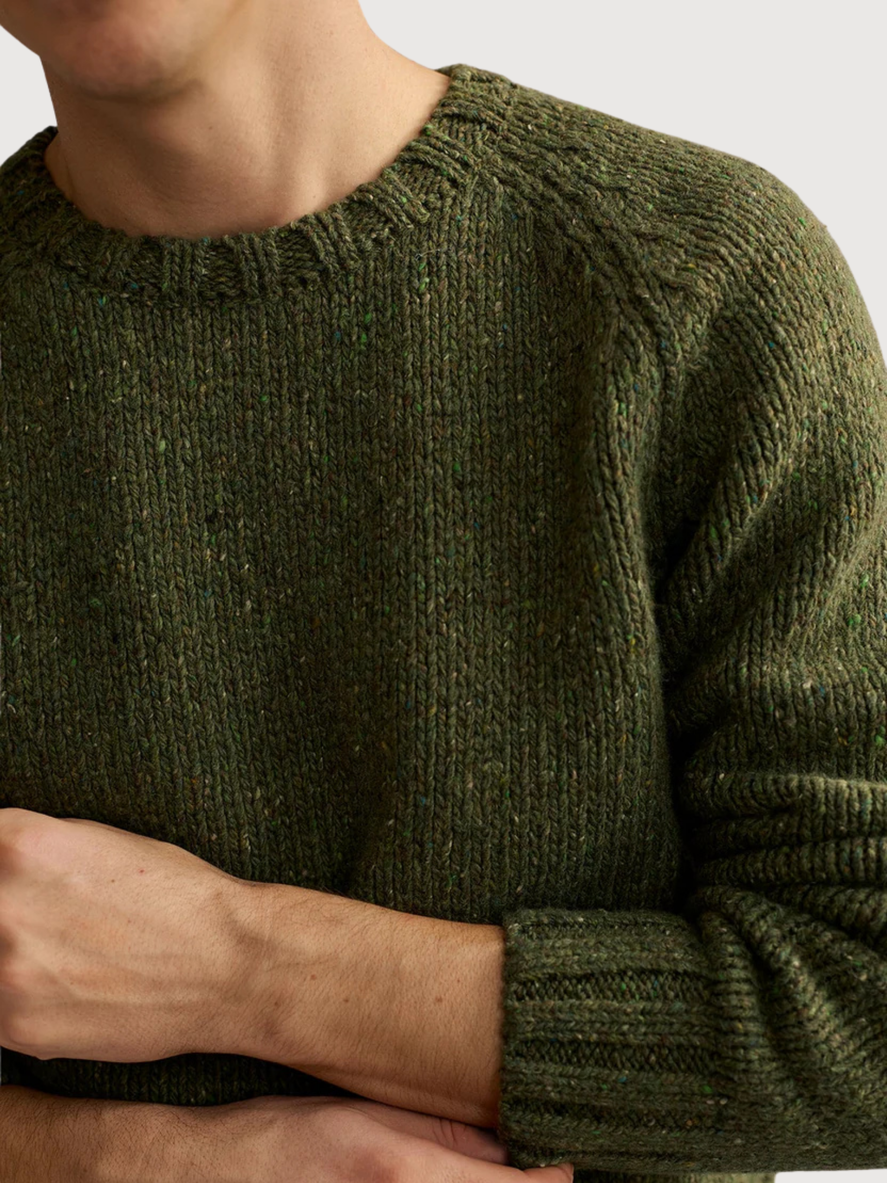 Golden moss green man knitwear | TWOTHIRDS