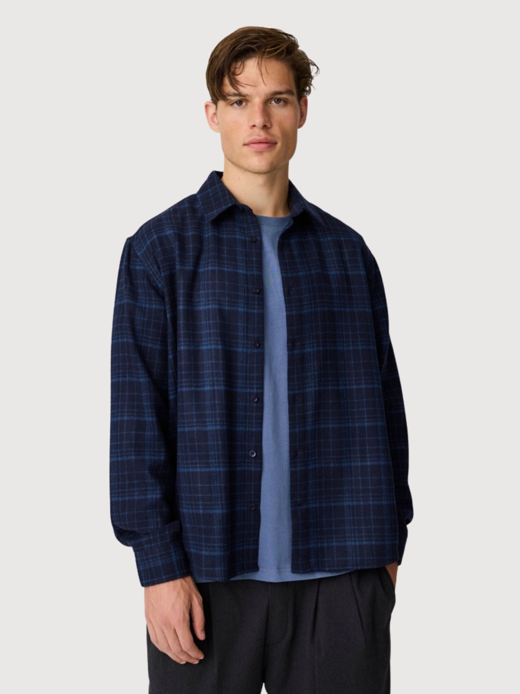 Shirt Checked Navy man | Knowledge Cotton Apparel