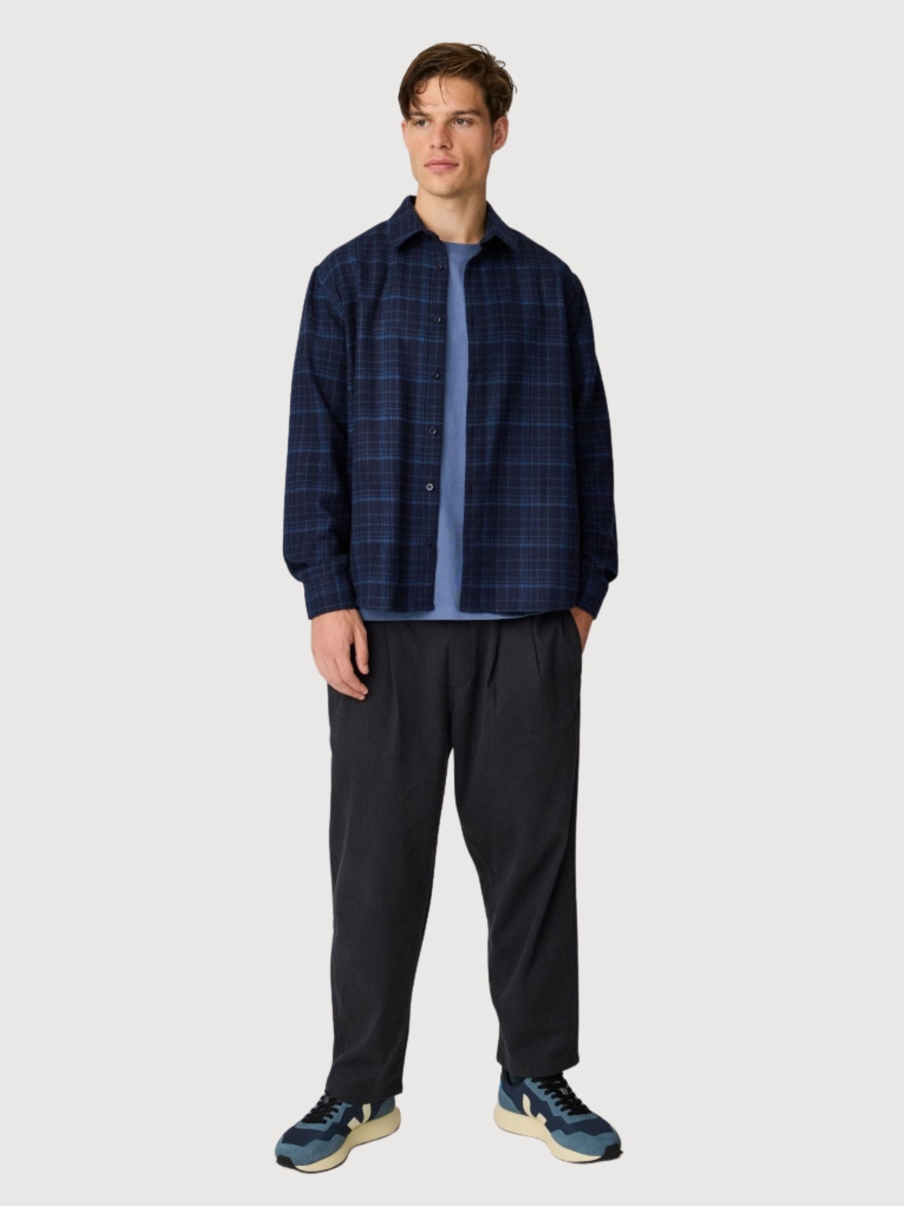 Shirt Checked Navy man | Knowledge Cotton Apparel