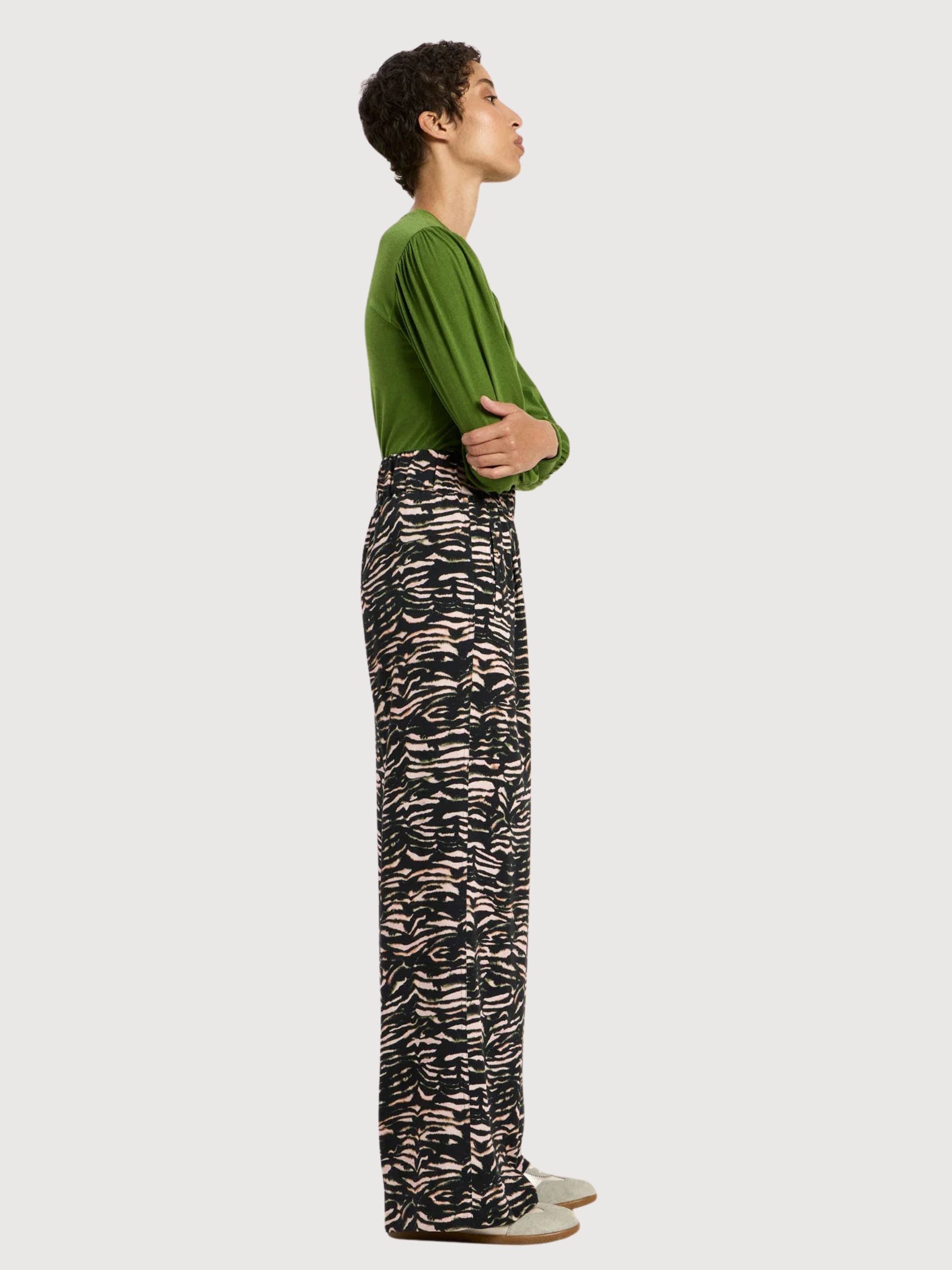 Wide-Leg Trousers Animal Print | Lanius