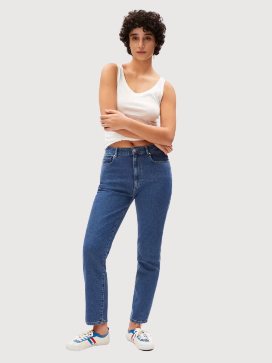 Lejaani High Waist Jeans Blue Base in Cotone Organ | Armedangels