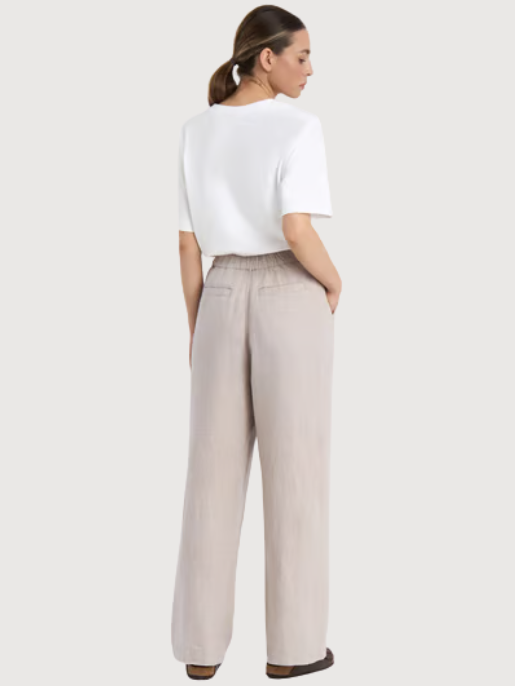 Pants Vickleby Linen Ecru Woman | Dedicated