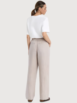 Pants Vickleby Linen Ecru Woman | Dedicated