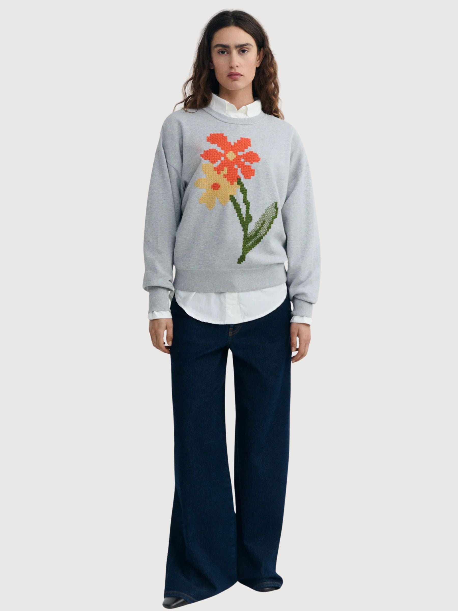 Sweatshirt Jodie Poppy Grey Damen | Thinking Mu