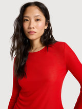 Long-Sleeve Top Shirt Tencel Red | Lanius