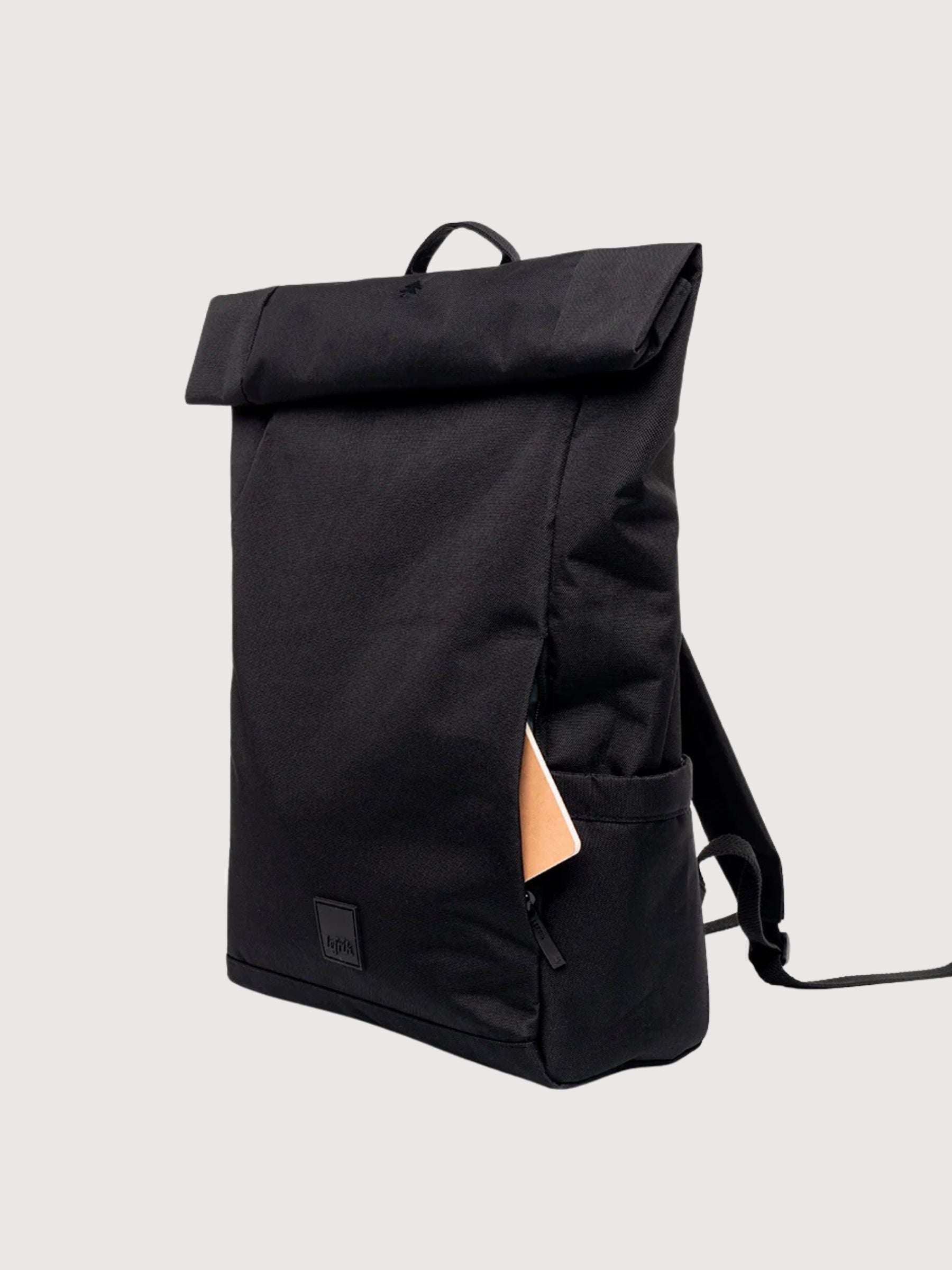 Schwarzer Rucksack aus recyceltem Polyester | Lefrik