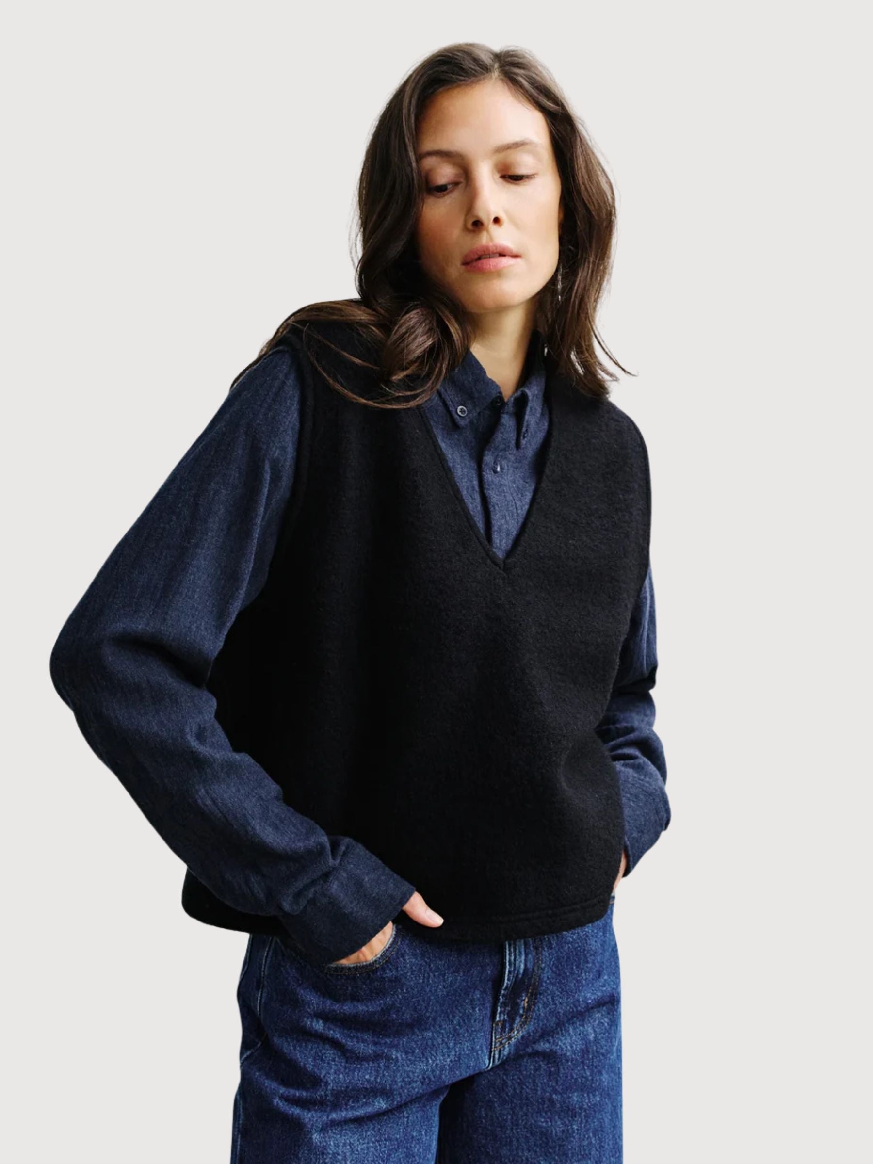 Vest Cropped True Black Woman | Rotholz