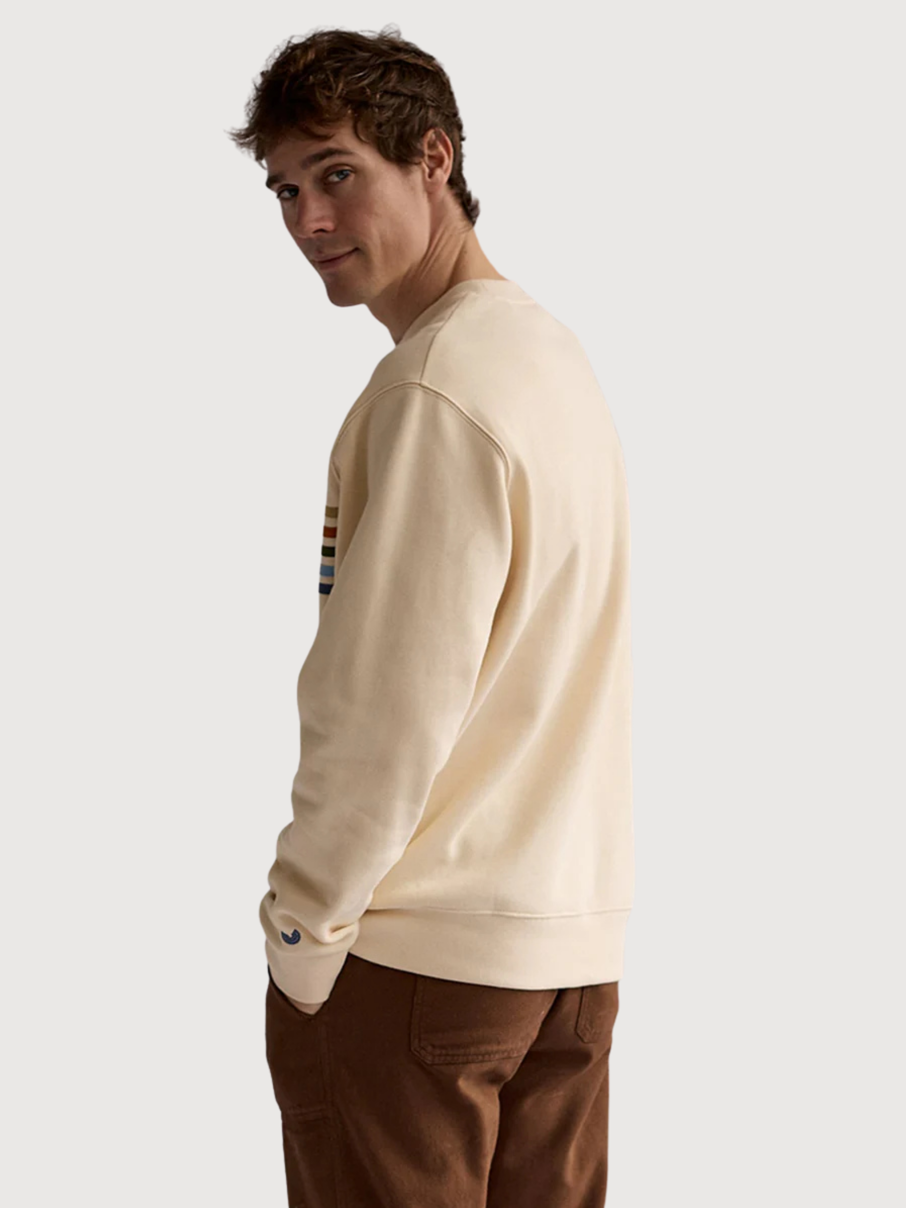 Felpa uomo Fanore vintage ecrù | DUE TERZI