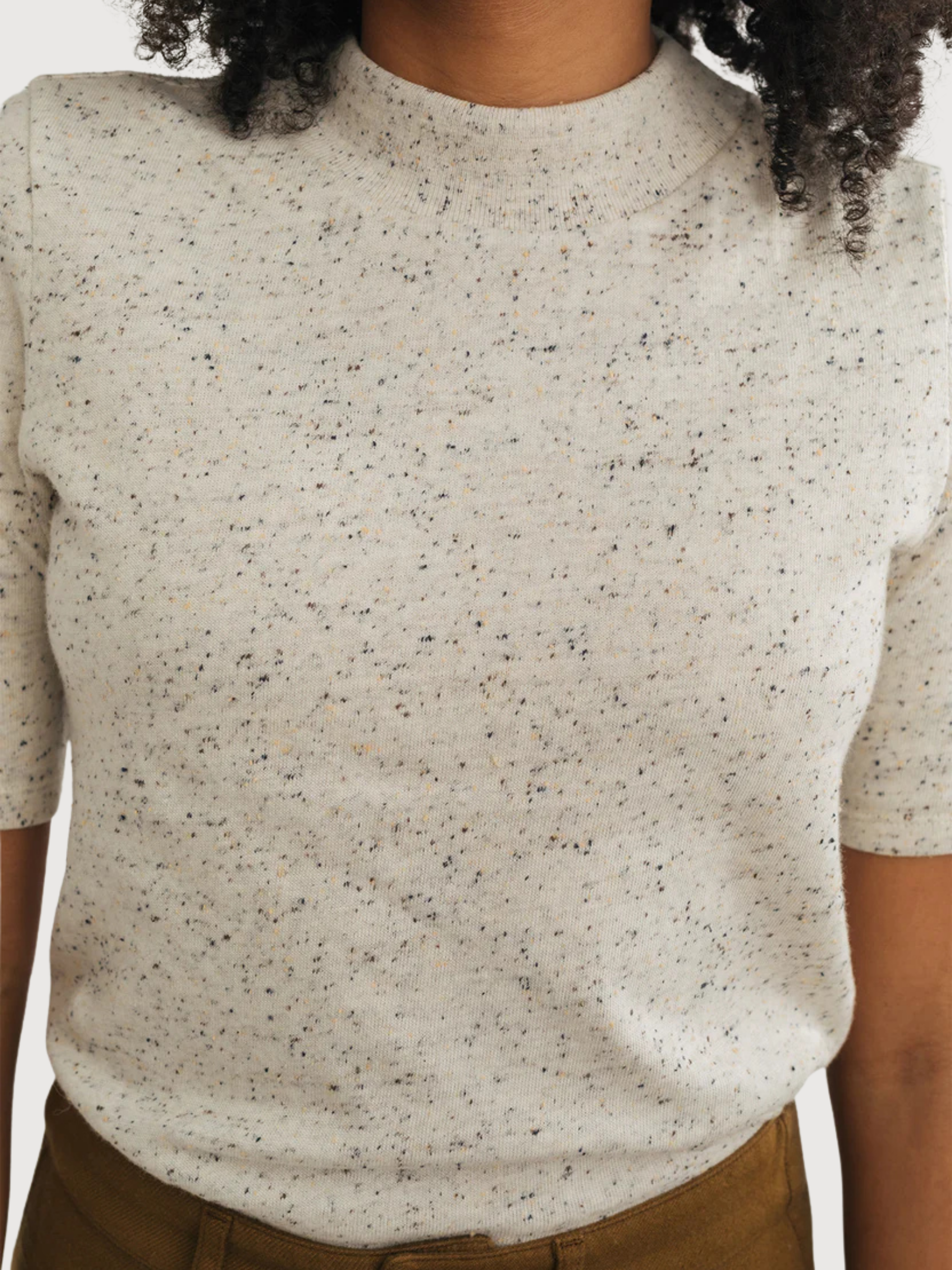 Top da donna Damerow neps ecru | TWOTHIRDS