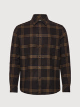 Merino Wool Checked Shirt Brown | KNOWLEDGE COTTON APPAREL