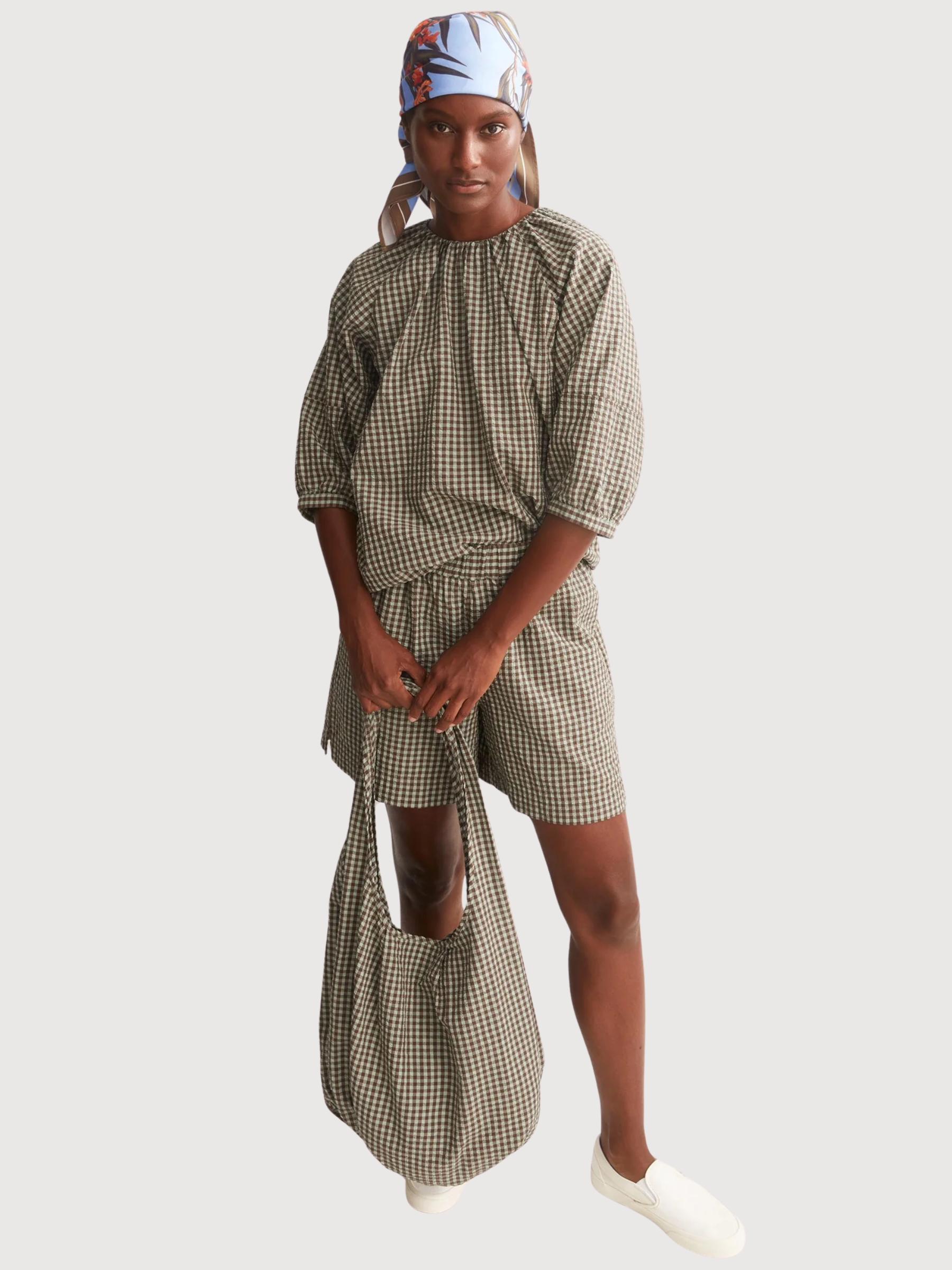 Seersucker Short Vichy Foam | Armedangels