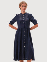 Kleid Kordelia Marine Sandstein | Feli und Hans