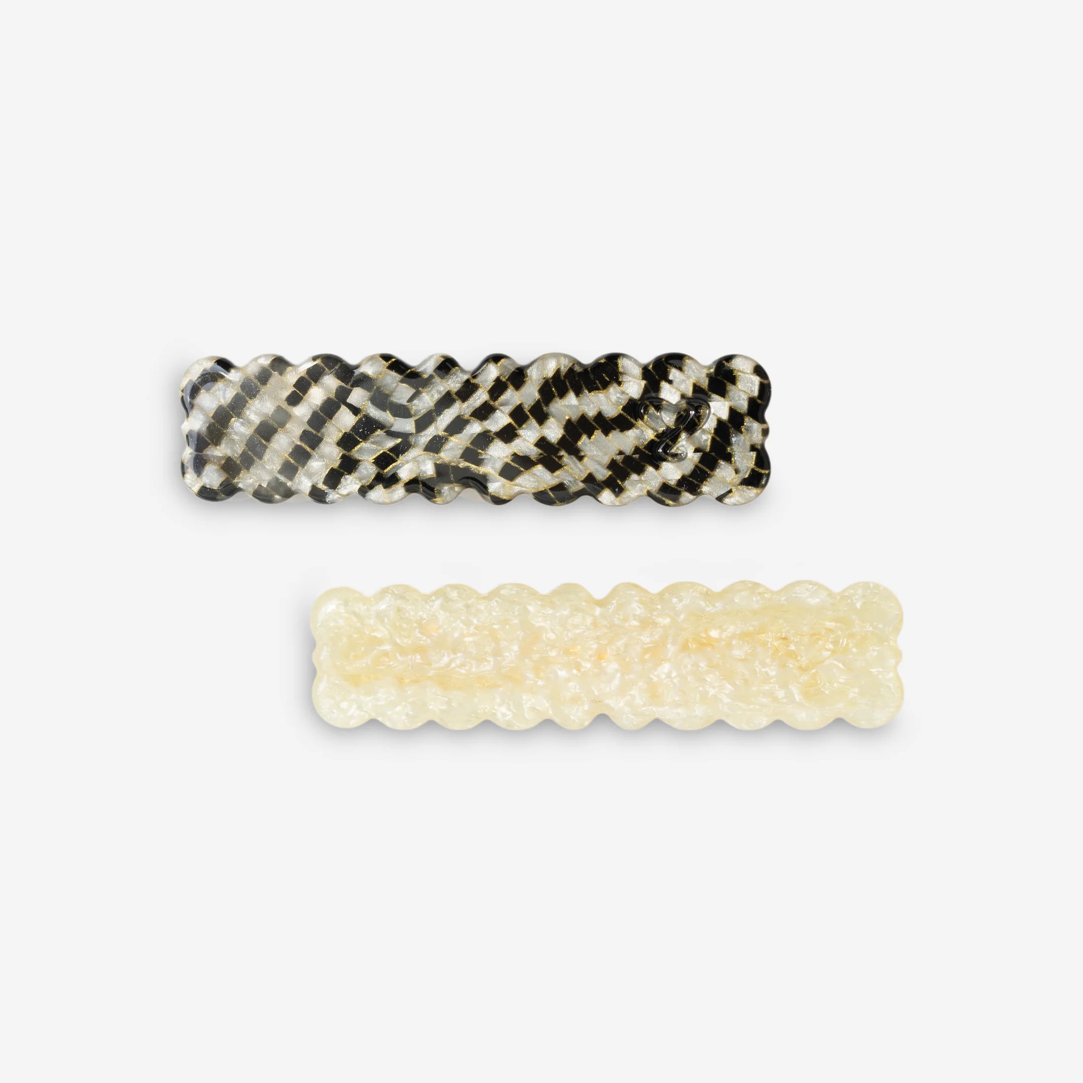 FRITES fermaglio per capelli bianco e nero | Sasstie