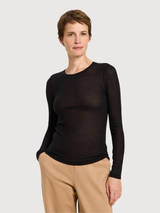 Longsleeve Stand-Up Collar Black Woman  | Lanius