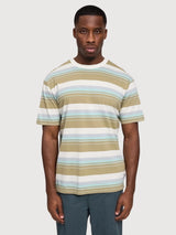 T-shirt da uomo a righe audaci, verde oliva/multicolore | Mazine