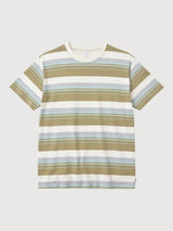 T-shirt da uomo a righe audaci, verde oliva/multicolore | Mazine