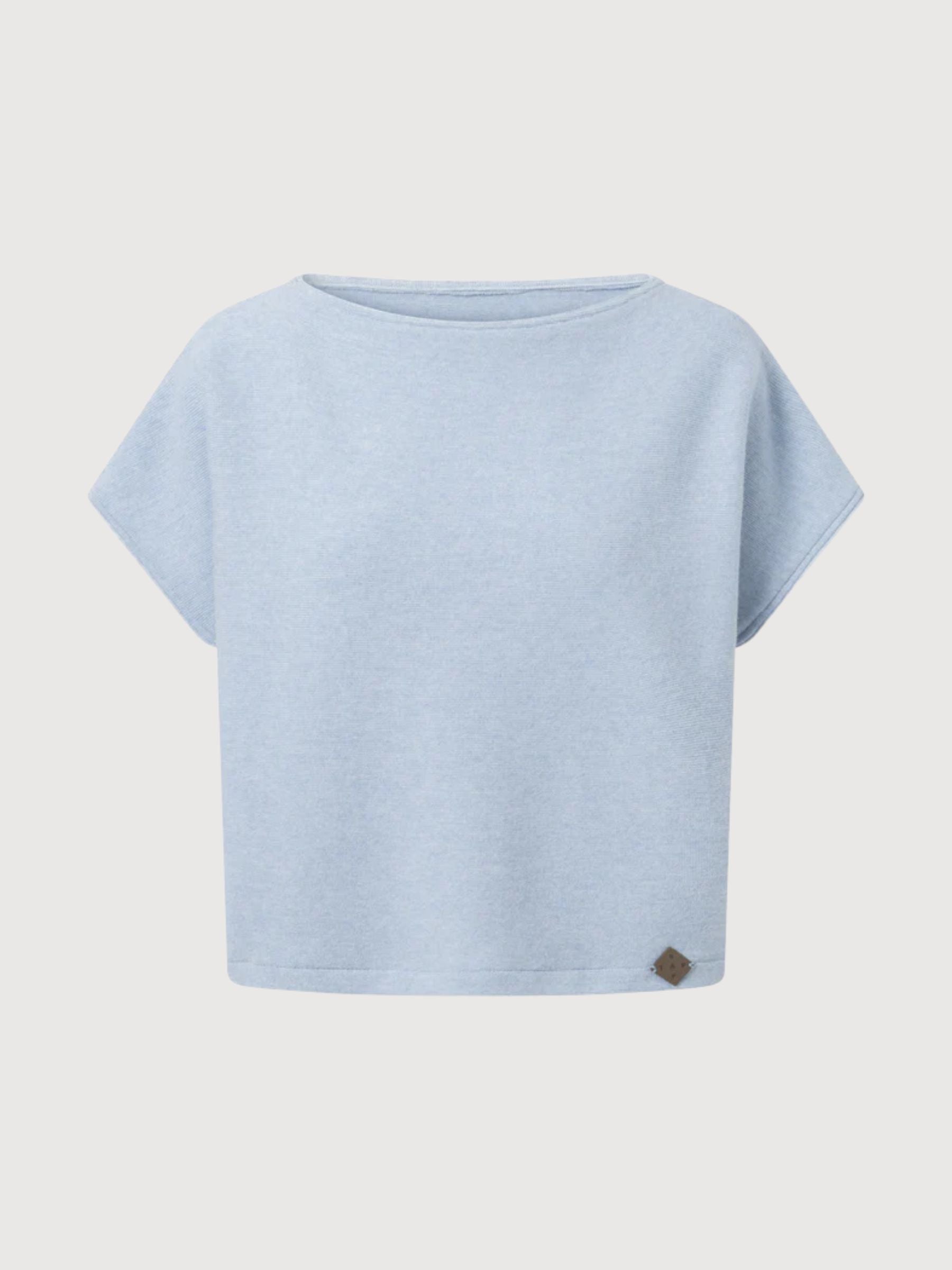 Shirt Evi Woman Azzuro Merino/Cotton | Stapf