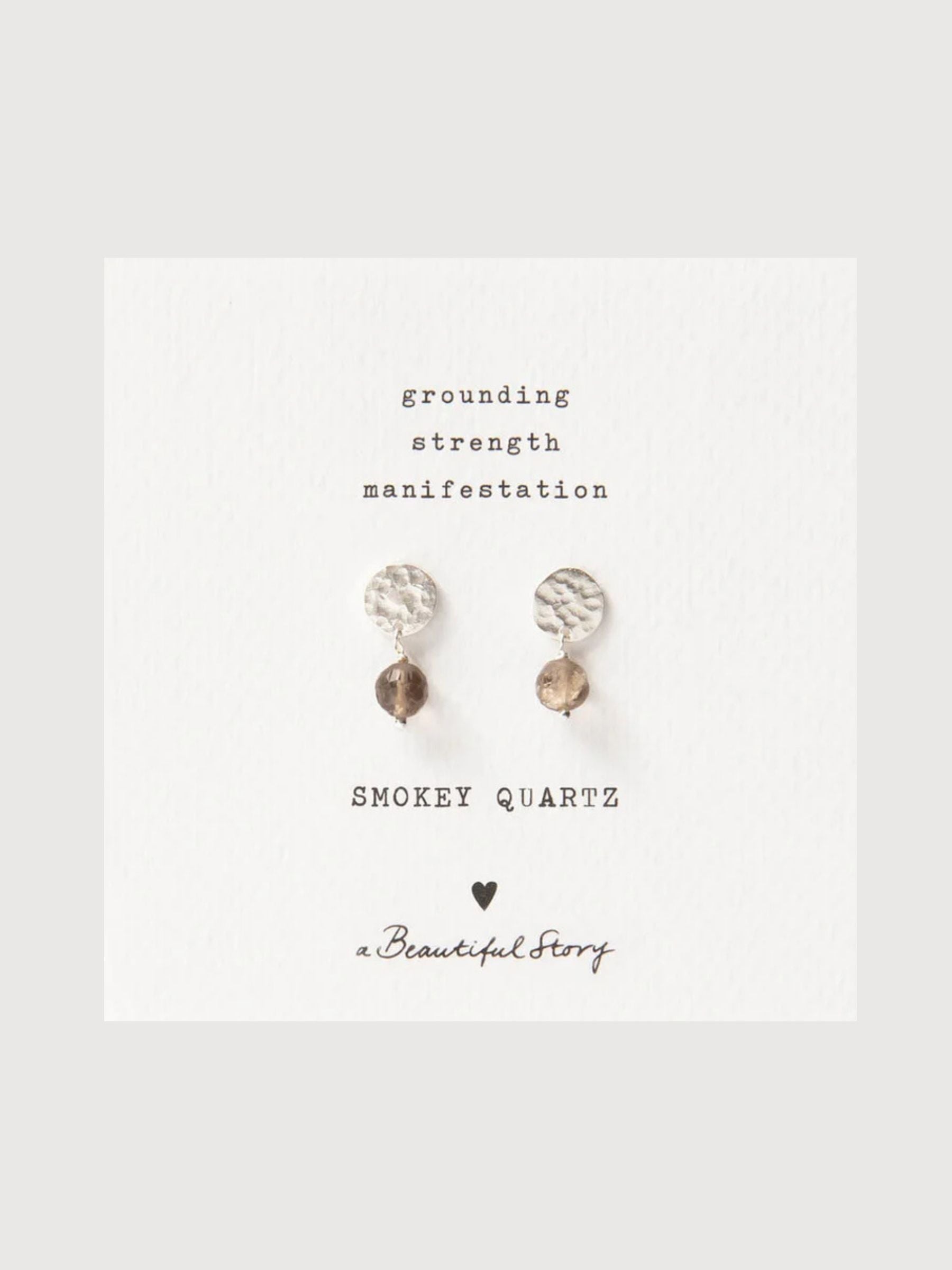 Coin Smokey Quartz Earing SP | A Beautiful Story