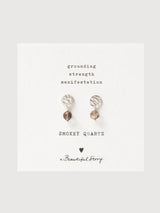 Coin Smokey Quartz Earing SP | A Beautiful Story