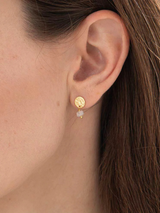 MINI COIN ROSE QUARTZ  EARRINGS Golden | A BEAUTIFUL STORY