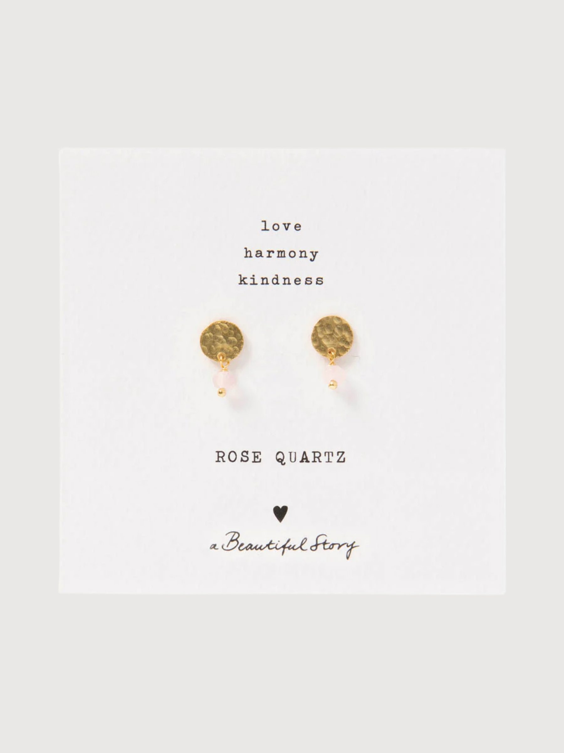 MINI ORECCHINI COIN IN QUARZO ROSA Dorati | A BEAUTIFUL STORY