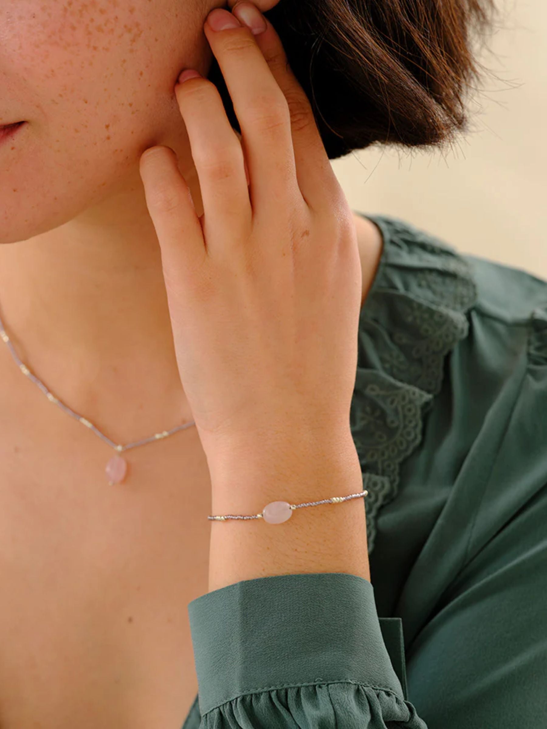 Bracciale con Quarzo Rosa | A Beautiful Story