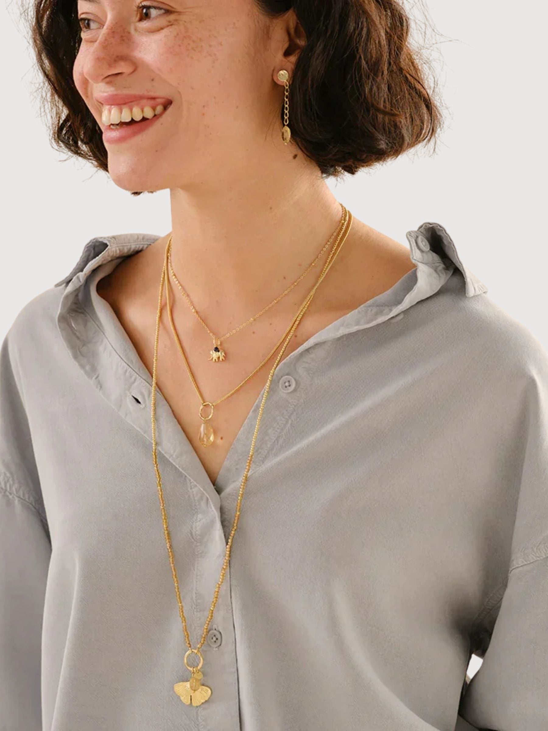 Necklace Convinced Lapis Gold | A Beautiful Story