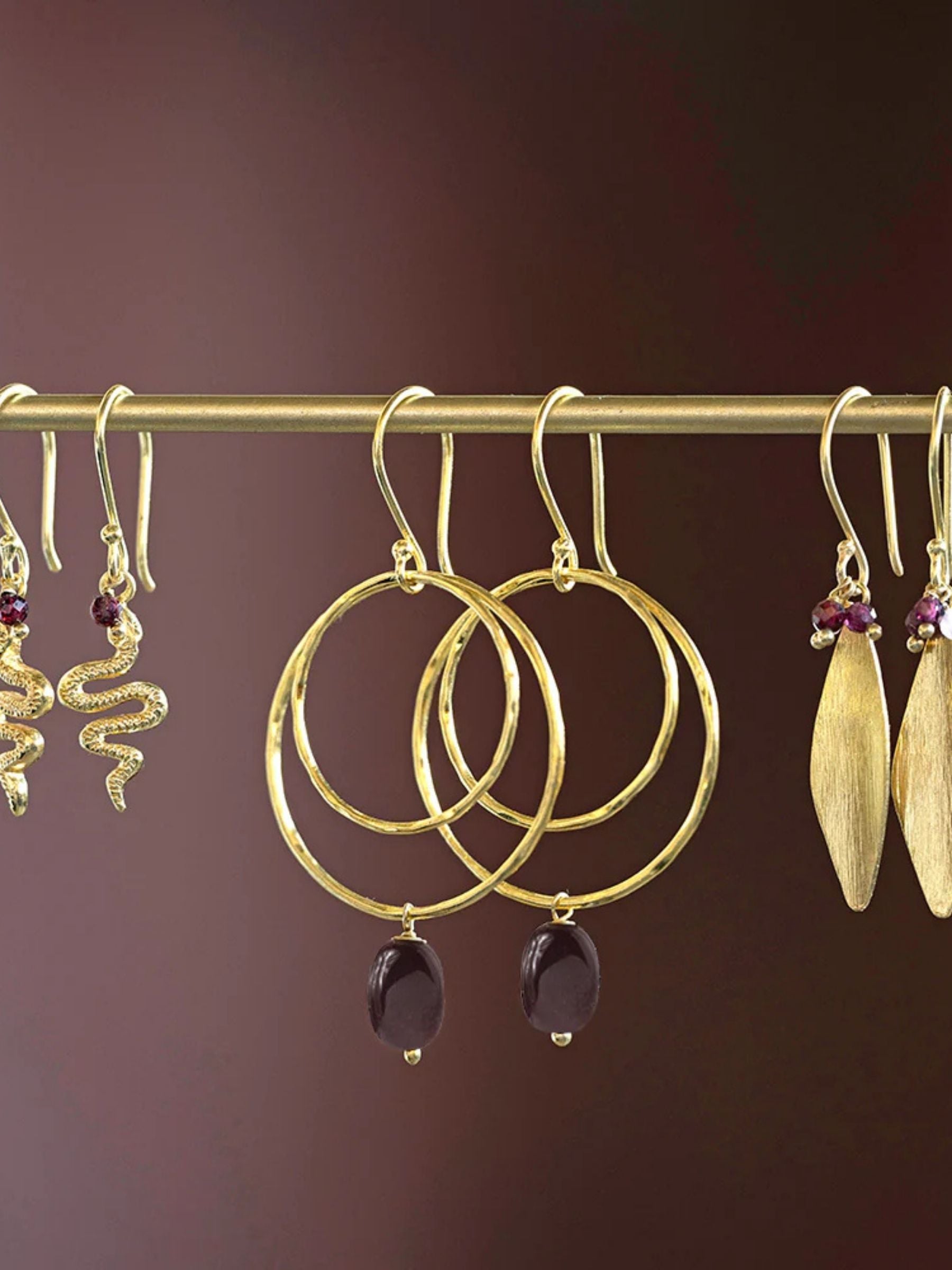 Enjoyable Earrings Garnet | A Beautiful Story