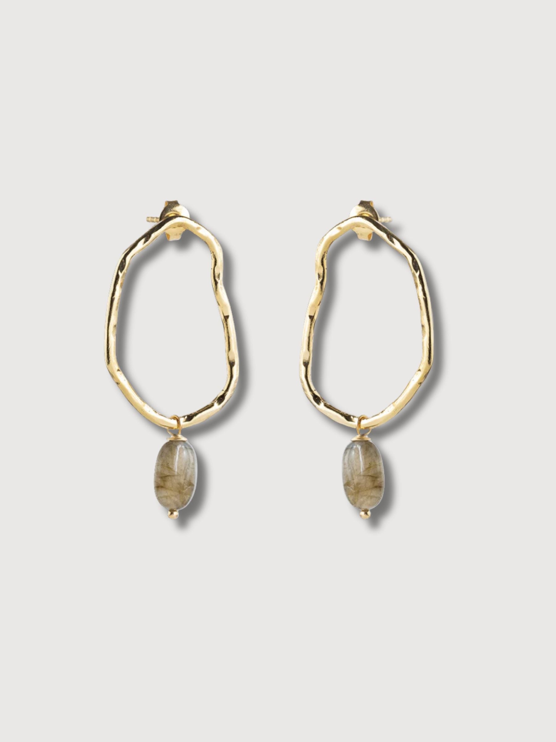 Bravery Earrings Labradorite Gold | A Beautiful Story
