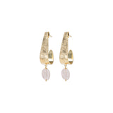 Orecchini in quarzo rosa con placcatura in oro | A BEAUTIFUL STORY