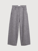 Tweed Barrel Trousers Mid Grey Melange Oatmlik | ARMEDANGELS
