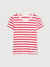 T-Shirt Kadraa Stripes Pink Mist-Red | Armedangels