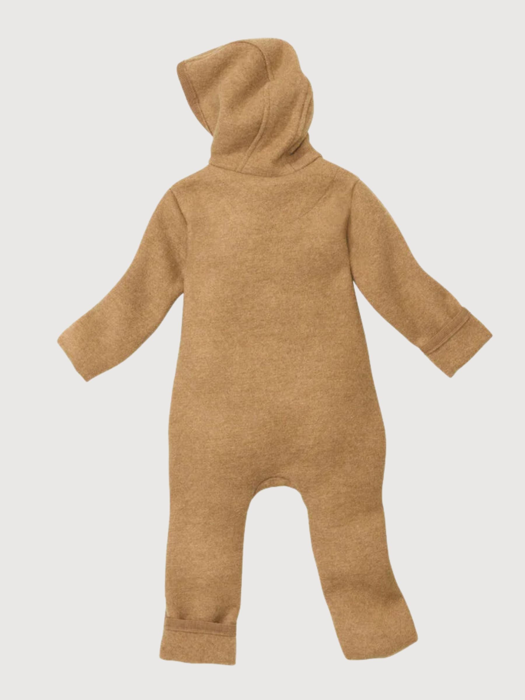 Tuta intera in lana cotta color caramello