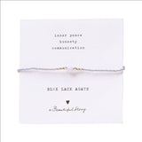 Armband Iris Kordel Spitze Blau Achat Silber | A BEAUTIFUL STORY