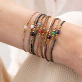 Armband Iris Kordel Spitze Blau Achat Silber | A BEAUTIFUL STORY