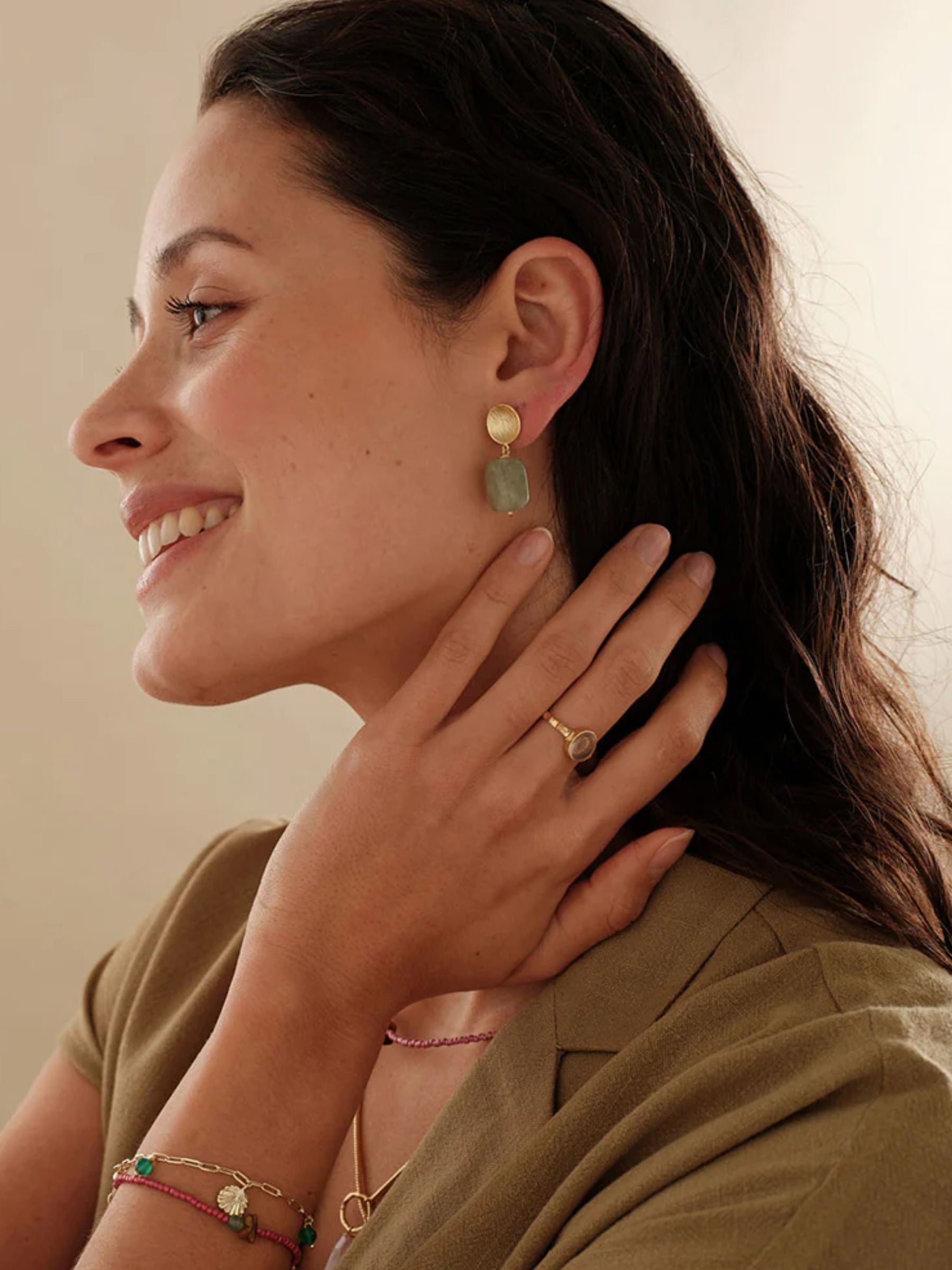 Earrings Ease Aventurine | A Beautiful Story