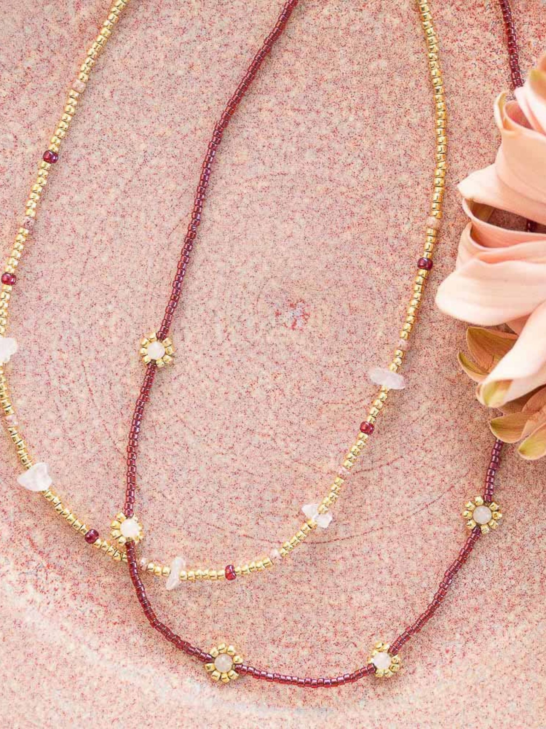 Collana Flourish Di Quarzo Rosa | A Beautiful Story