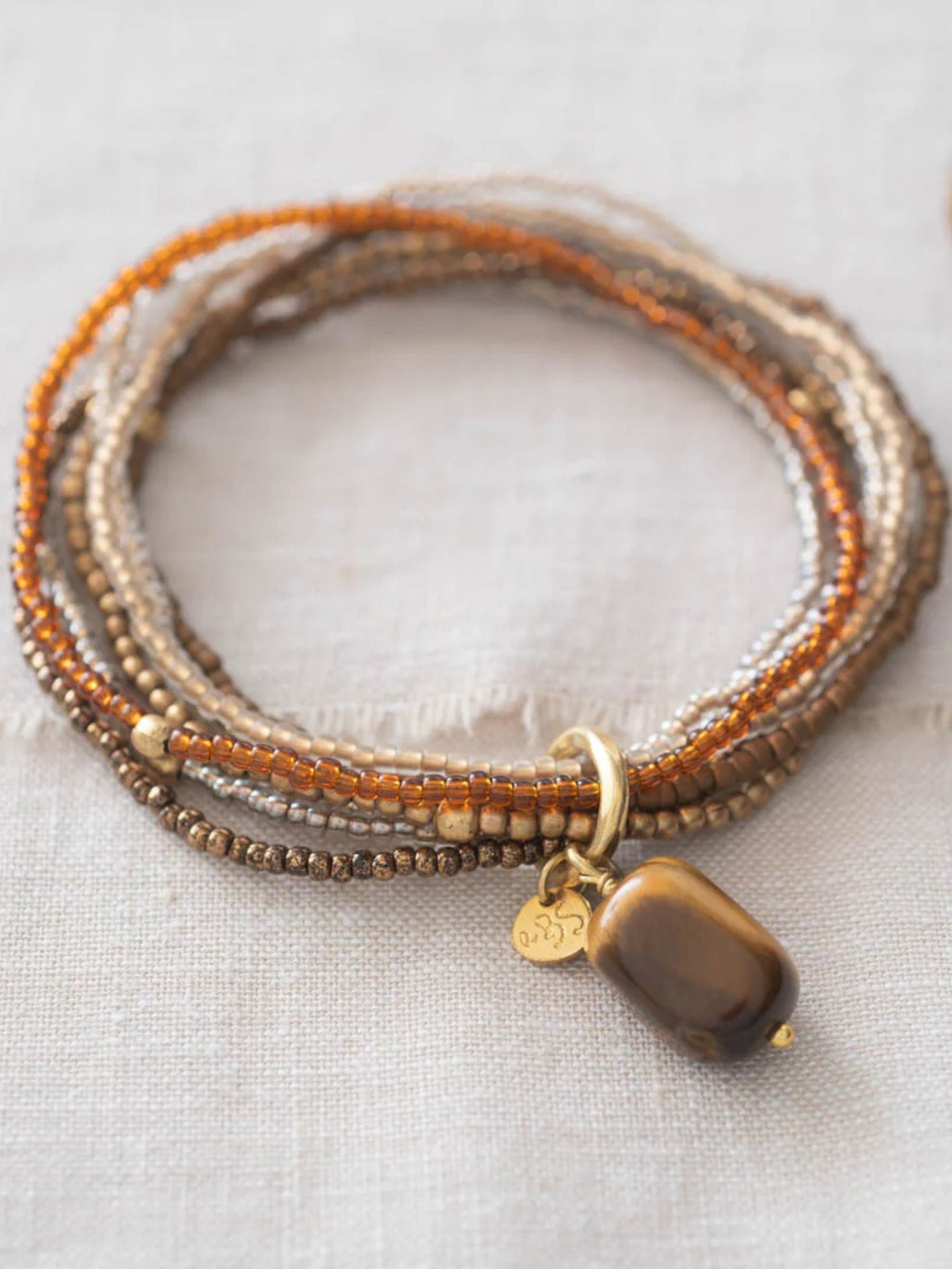 Nirmala Bracelet Tiger'S Eye Gold | | A BEAUTIFUL STORY