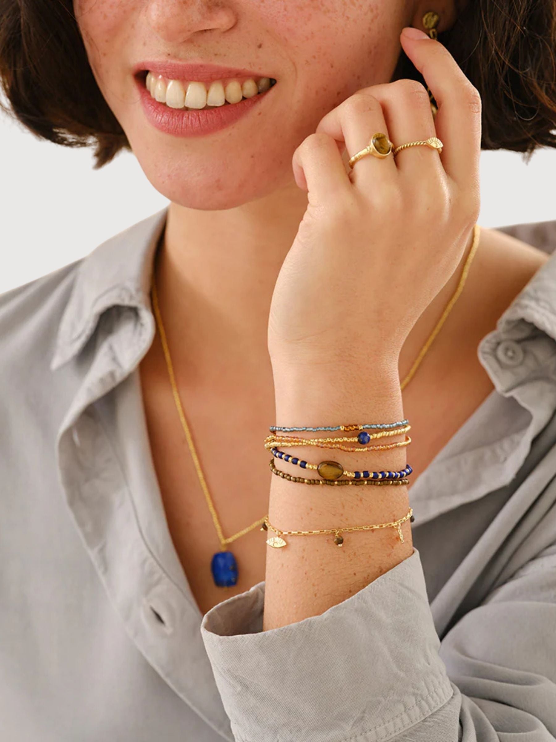 Braccialetto Lapislazzuli Occhio di Tigre GC  | A Beautiful Story