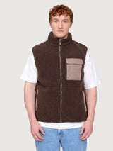 Vest Padded Sherpa Dark Brown Man | Mazine