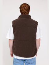 Vest Padded Sherpa Dark Brown Man | Mazine