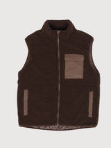Vest Padded Sherpa Dark Brown Man | Mazine