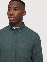 Shirt Melange Flannel Dark Green Man | Mazine