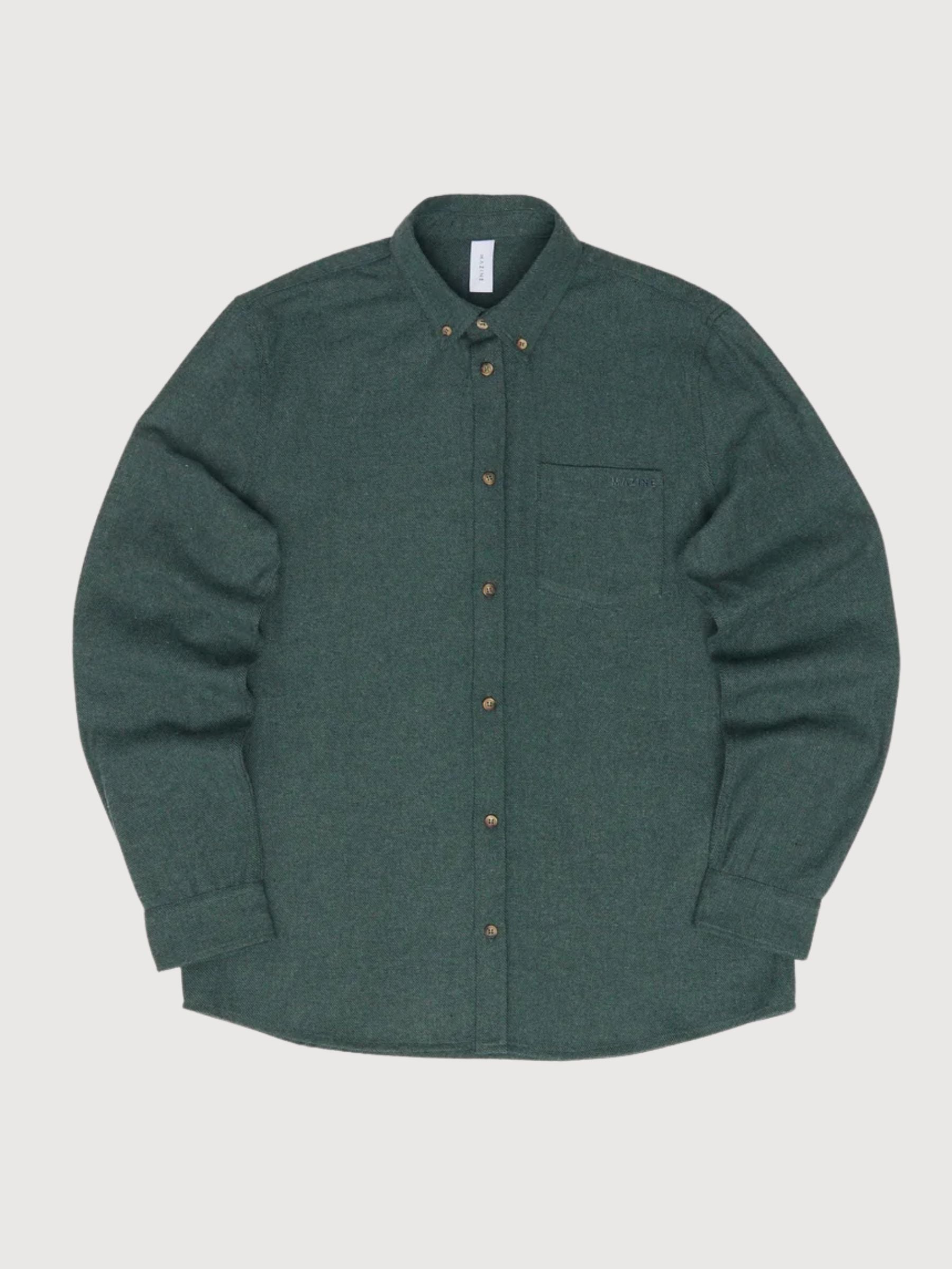 Shirt Melange Flannel Dark Green Man | Mazine