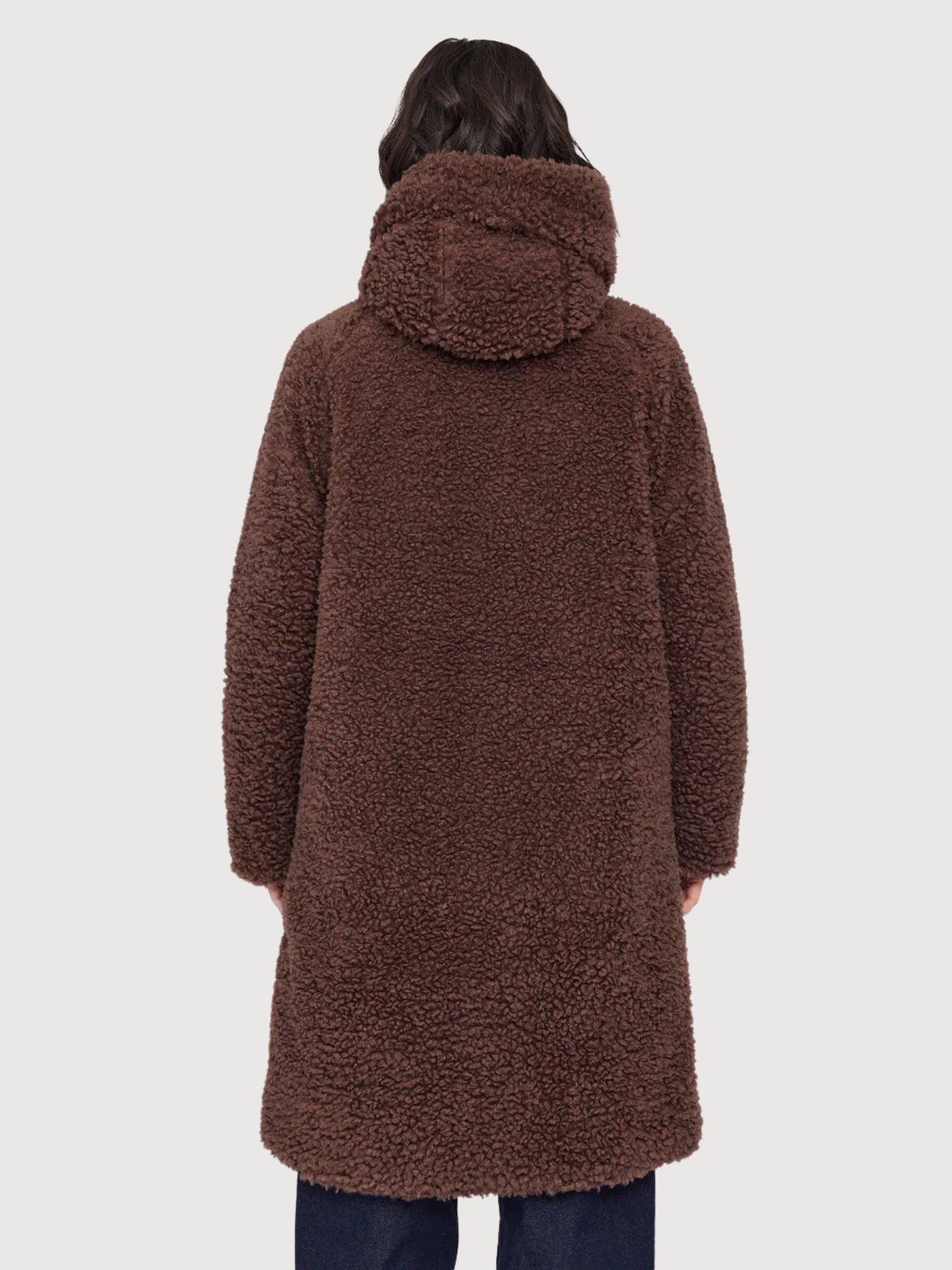 Coat Faux Fur Dark Brown Woman | Mazine