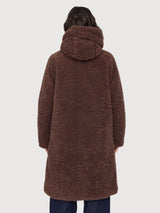 Coat Faux Fur Dark Brown Woman | Mazine