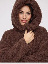 Coat Faux Fur Dark Brown Woman | Mazine