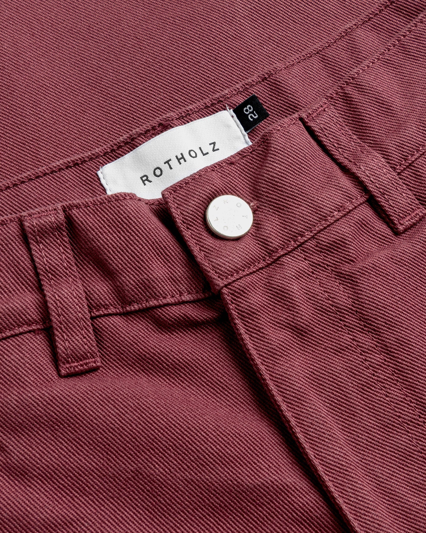 Barrel-Leg Hose Bio-Baumwolle Washed Burgundy | ROTHOLZ